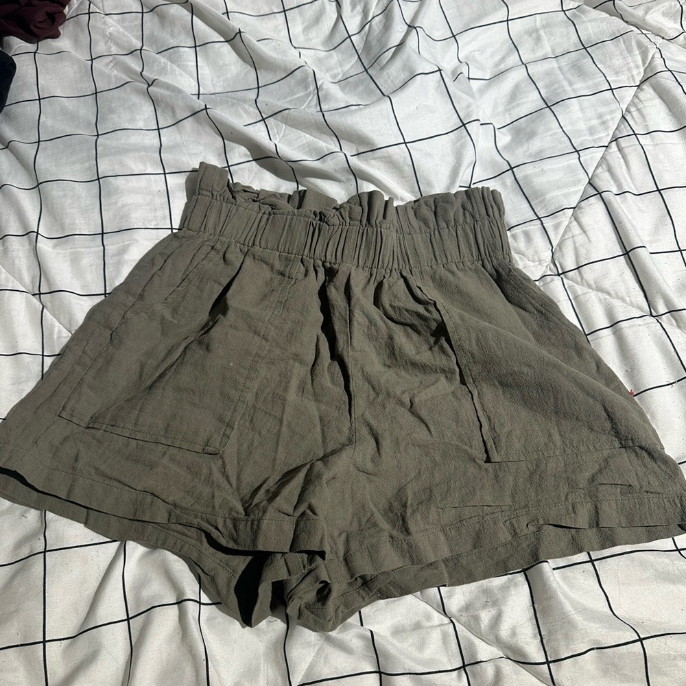 sage green shorts